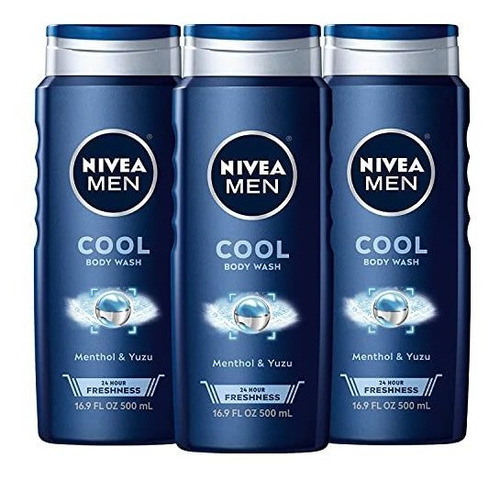  Jabón Nivea Men Cool Con Mentol Helado, Pack 3 De 16.9 Oz 