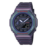 Reloj G-shock Ga-2100ah-6a Carbono/resina Hombre Purpura/ver