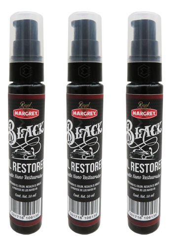 3 Restaurador De Plasticos Negros Oil Restorer 50ml Margrey