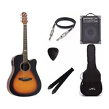 Kit Violão Strinberg Sd200 Folk Aço Elétrico + Caixa Lx40