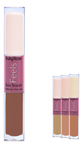 Corretivo E Contorno Facial Duo Sculpt Feels Ruby Rose Make