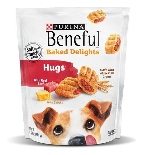 Premios Snacks Para Perros Beneful Hugs 4 Bolsas - 964g