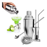 Coctelera Set Completo Barman Bebidas Acero Inoxidable