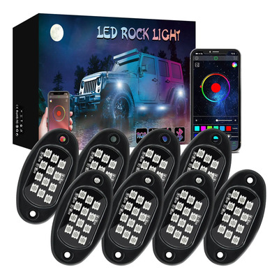 Luz Led Rgb Rock Light Bluetooth 8pzs Control De Aplicacione