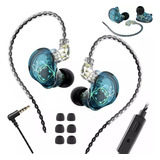 Audífonos Alambricos In-ear Trn Cs2 Auriculares Azul Microfo