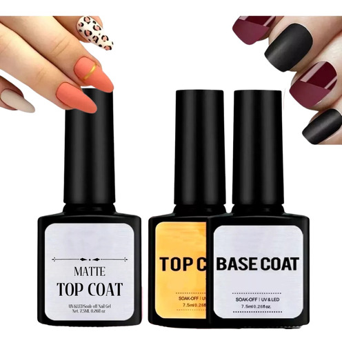 1pz Base Coat/ Top Coat/ Top Matte Esmalte Semipermanente F