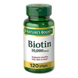 Biotina Natures Bounty 10000 Mcg 120 Caps Importado Original