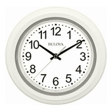 Bulova Reloj De Pared Con Esfera Iluminada, 10  Color Blanco