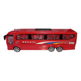Bus Colectivo De Juguete A Fricción - Faydi Color Rojo Personaje Micro
