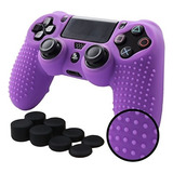 Ps4 Funda Texturizada Silicona Playstation 4 Color Morado