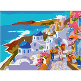 Pintura,cuadro Para Pintar Por Números Enmarcado Santorini