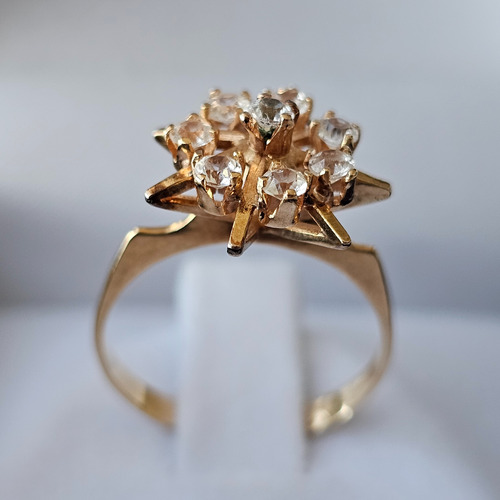 Anillo Oro 18k Circones Forma Estrella Talla 13 Pesa 2.5 Grs