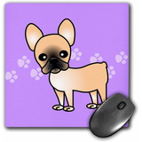 Mouse Pad Violeta Dibujo Bulldog Frances 8 X 8 Pulgadas
