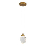 Pendente Led 5w Pedra Cristal Corredor Cabeceira Hall 3 Cor Cor Dourado 110v/220v