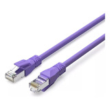 Cable De Red Vention Cat6a Certificado - 15 Metros Violeta - Premium Patch Cord - Blindado Sftp Rj45 Ethernet Servidores 10gbps - 500 Mhz - 100% Cobre - Ibmvn