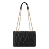 Bolsa Cross Body Nine West Ngq133421 Mujer Acabado De Los Herrajes Niquel Color Negro Correa De Hombro Negro Diseño De La Tela Liso