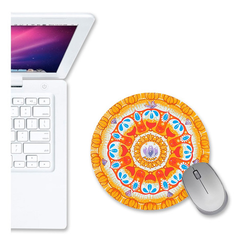 Mouse Pad Redondo Mandala Prosperidade Financeira