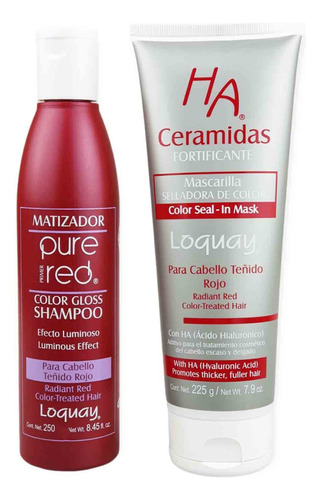 Kit Shampoo Mascarilla Acondicionador Matizador Cabello Rojo