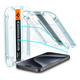 Vidrio Templado Spigen iPhone 15 Pro Ez Fit Pack X 2