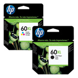 Kit Cartucho Hp 60xl Color + Black Original D1660 F2420 4680