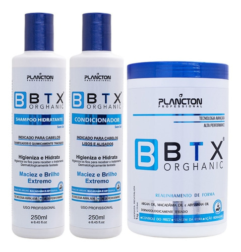 Kit Btx Orghanic Plancton Alinhamento Profissional Salão