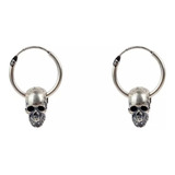 Aretes O Arracadas De Calavera,rock, Metal, Gótico, En Plata