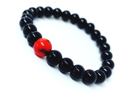 Pulsera De Turmalina Y Coral Rojo, Piedra Natural Protección