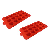 Set De 2 Moldes De Chocolate Resposteria Silicona Corazones 