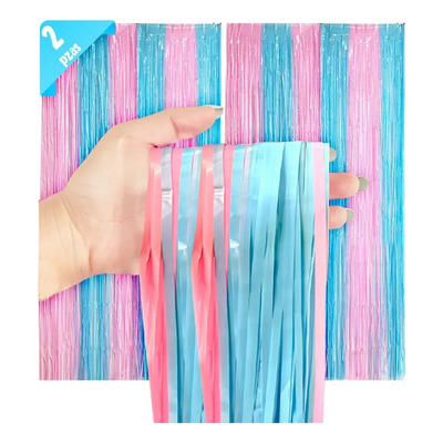 2 Cortina Baby Shower Revelar Género Azul Rosa Pastel Baby Azul Y Rosa Pastel | MercadoLibre