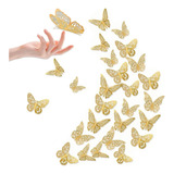 72pcs Mariposas Decorativas, 3d Pared Colore Metalicos Hueco