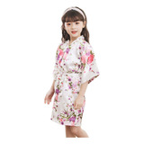 Bata De Kimono Suave Para Niños Y Niñas Con Estampado Floral