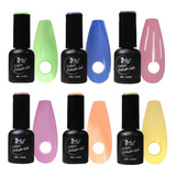 Kit 6 Esmaltes Permanentes Pasteles 10 Ml Marca Mei