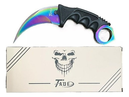 Faca Canivete Curvado Preta/colorida Csgo Karambit Bainha