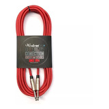 Cable Western Instrumentos Plug 6 Mts Recto Textil Rojo