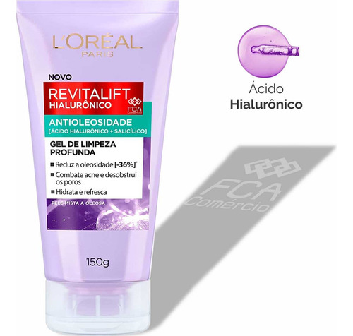 Gel De Limpeza Facial Antioleosidade Hialurônico 150g Loréal