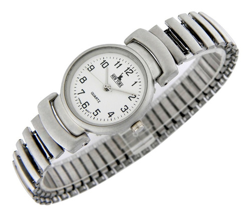 Reloj New York Mujer Ny031 Malla Elastizada De Acero Inox. 