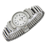 Reloj New York Mujer Ny031 Malla Elastizada De Acero Inox. 