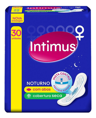 Absorvente Noturno Com Abas 30 Unidades Intimus