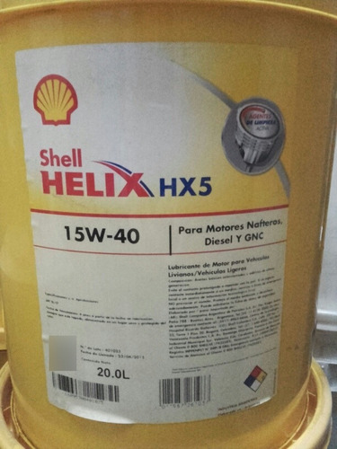 Shell Helix Hx5 15w40 Balde 20 Litros