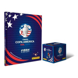 Kit Álbum Copa América 2024 Usa Panini Azul Tapa Dura + 50 Packs De Láminas En Caja