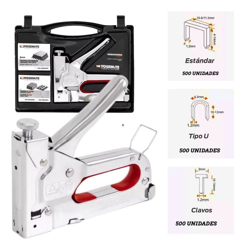 Engrapadora Clavadora Manual 3 En 1 + Insumos - Yosemite 