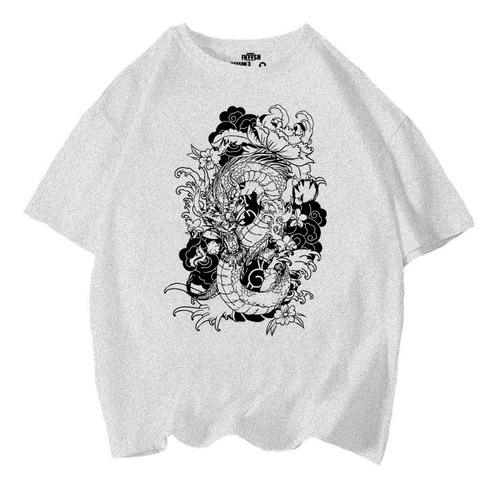 Playera Dragón Neo Japones Oversize Moda Gym Fkttsh D149