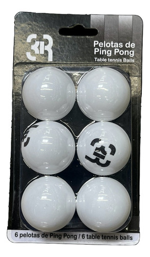 Pelota Ping Pong 3r - 40 Mm. - Blister Con 6 Piezas