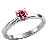 Anillo Oro Sólido 14k Certificado Diamante Rosa M. Europe