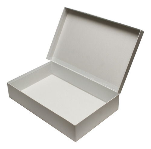 Caja Rígida Regalo Cierre Tipo Bisagra Color Blanco