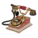   Telefone Classico Decorativo Porcelana Vermelha-clássico 