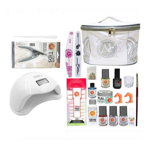 Kit Para Uñas Mc Nails Basico Lampara Led Uv Pincel + Regalo