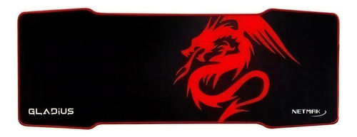 Mouse Pad Para Mouse Y Teclado Gamer Xl 80cm X 30cm Netmak E Color Negro Con Rojo Diseño Impreso N/a