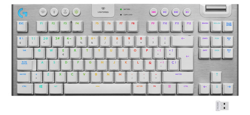 Teclado Gamer Mecánico Inalámbrico Logitech G915 Tkl Blanco