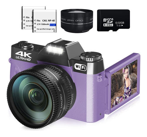 Cámara Digital Para Fotografía, Cámara De Vlogging 4k 48mp C